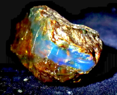 Beautiful Natural Dominican Clear Orange Blue Amber Rough Specimen 53mm 22g