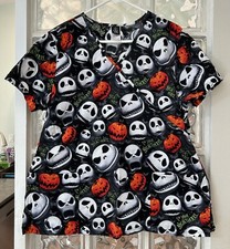 Disney Nightmare Before Christmas "I'm Your Nightmare" XL Womens Scrub Top