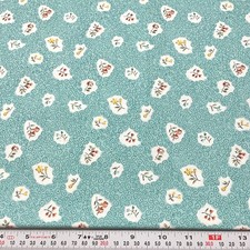 Vintage In The Beginning Fabrics Florals on Blue Cotton Fabric by the HALF YARD
