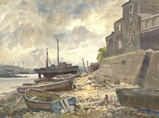 Keith Burtonshaw - Contemporary Oil, Grey Day at Wells-next-the-Sea