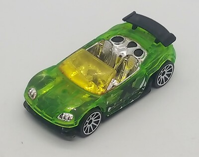 Rare Vintage Hot Wheels Trak-Tune, (from X-Games Pack) Translucent Green 2003