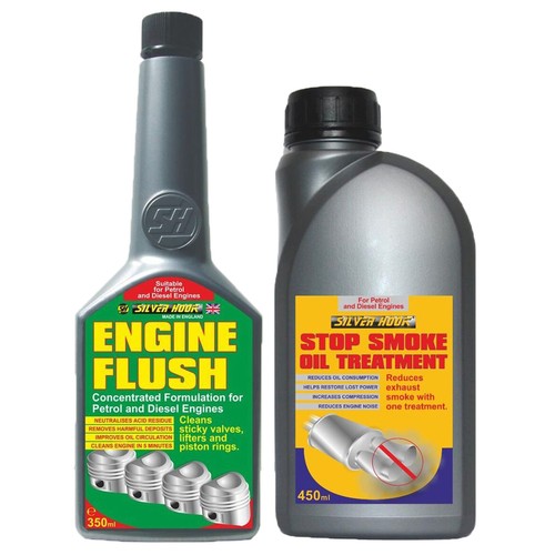 Silverhook Engine Flush Cleaner & Exhaust Stop Smoke Oil Treatment