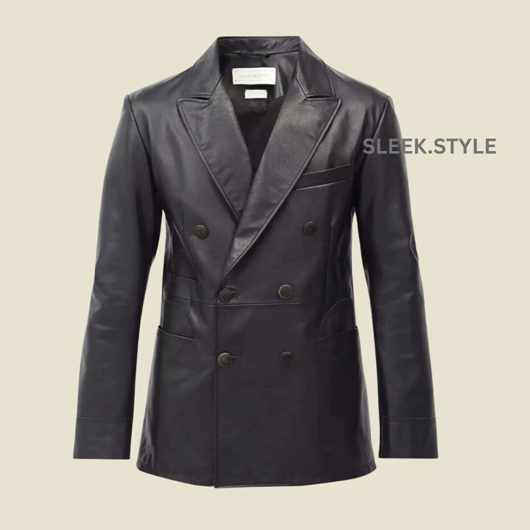 New Mens Leather Blazer Premium Genuine Leather Quality for Smart Casual Formal