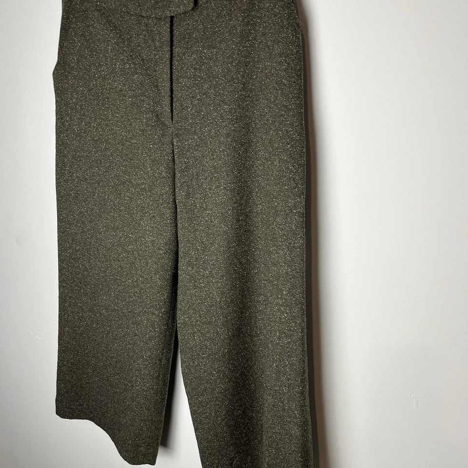 Pantalones Express Vintage Mezcla Lana Seda Pierna Ancha Tiro Alto Pequeños Academia Y2K 90’ Foto 2 de 4