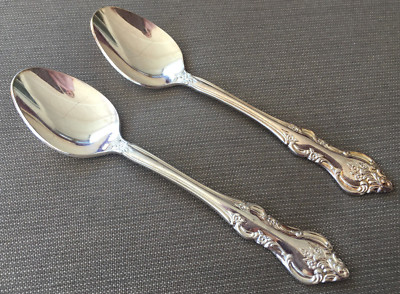 2 Teaspoons Tea Spoons International Silverplate Orleans 1964 Deep Silver Korea
