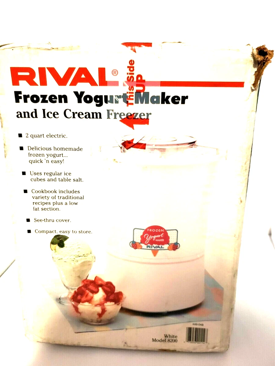 Rival 2 Quart Electric Frozen Yogurt Maker And Ice Cream Freezer Model 8200