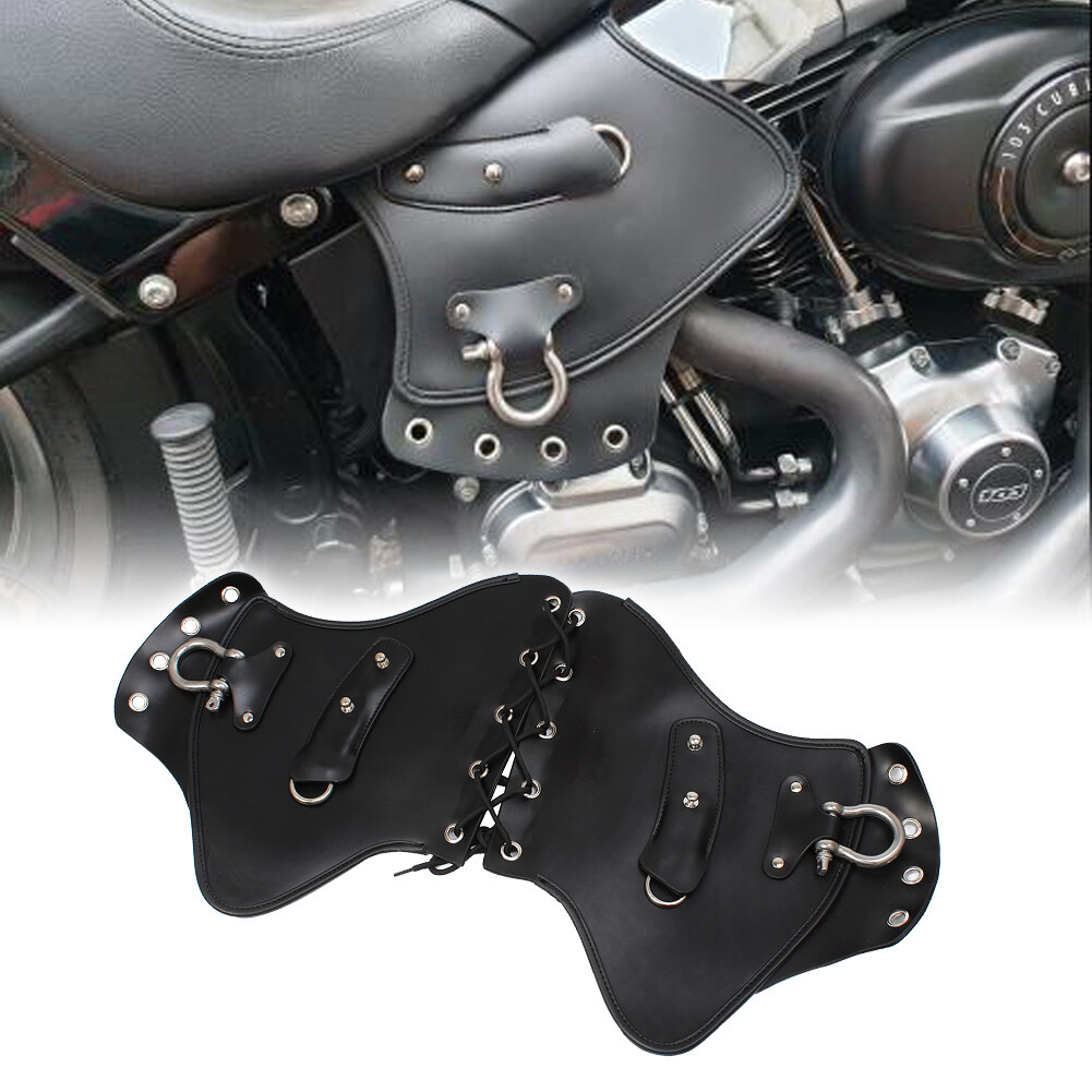 1PCS Black PU Leather Heat Saddle Shield Deflectors For Harley Davidson  Touring | eBay