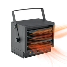 Comfort Zone 5,000 Watt, 240-Volt Industrial Ceiling Mounted Heater, Black