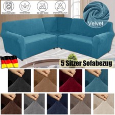 5 Sitzer Samt Sofabezug Elastische Sofahusse Abdeckung Für L Form Ecksofa