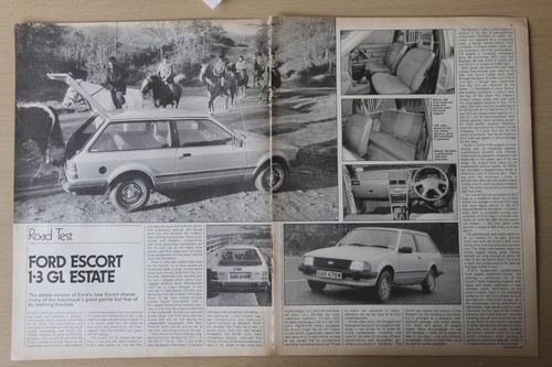 Original 1981 FORD ESCORT 1.3 GL estate Motor mag road test No 2/81 (folded)