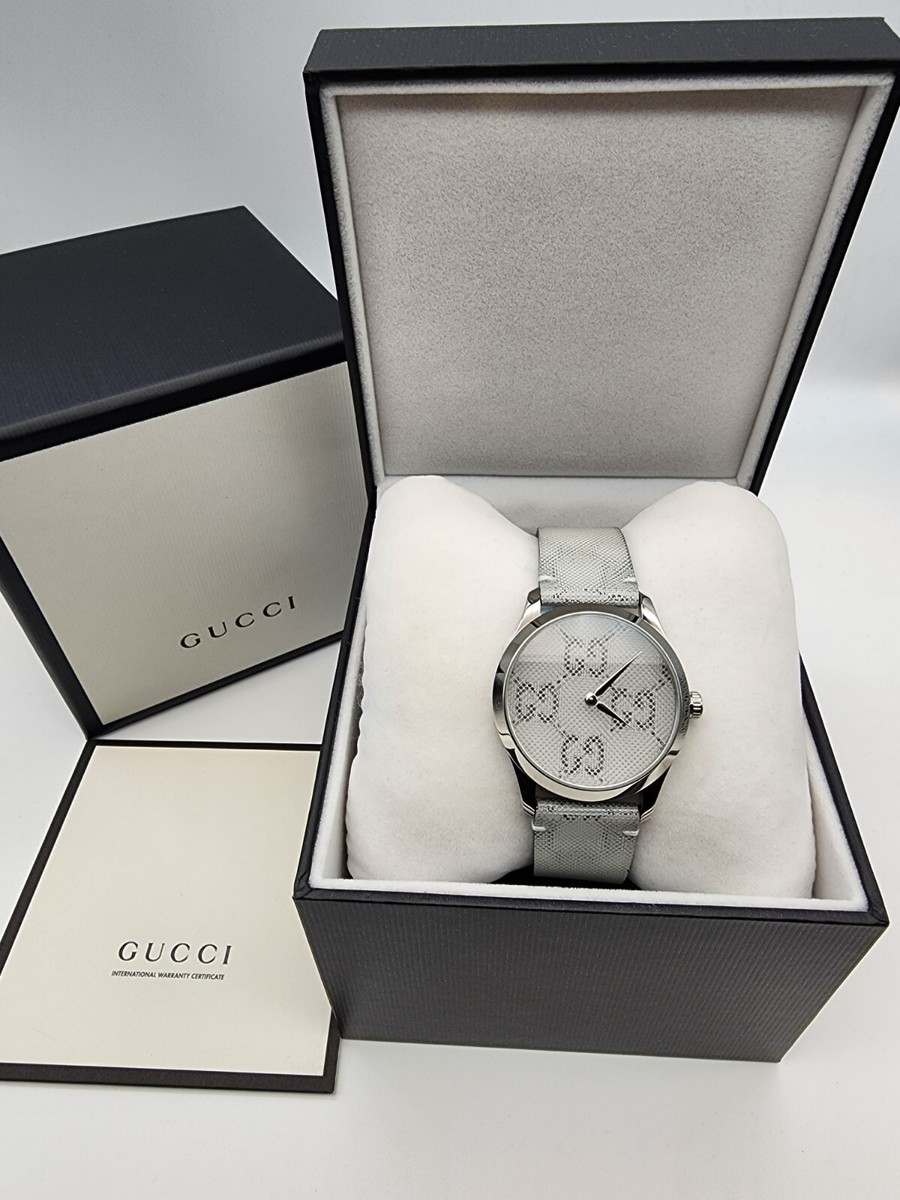 Gucci G-Timeless Steel GG Motif Hologram Dial Quartz Unisex