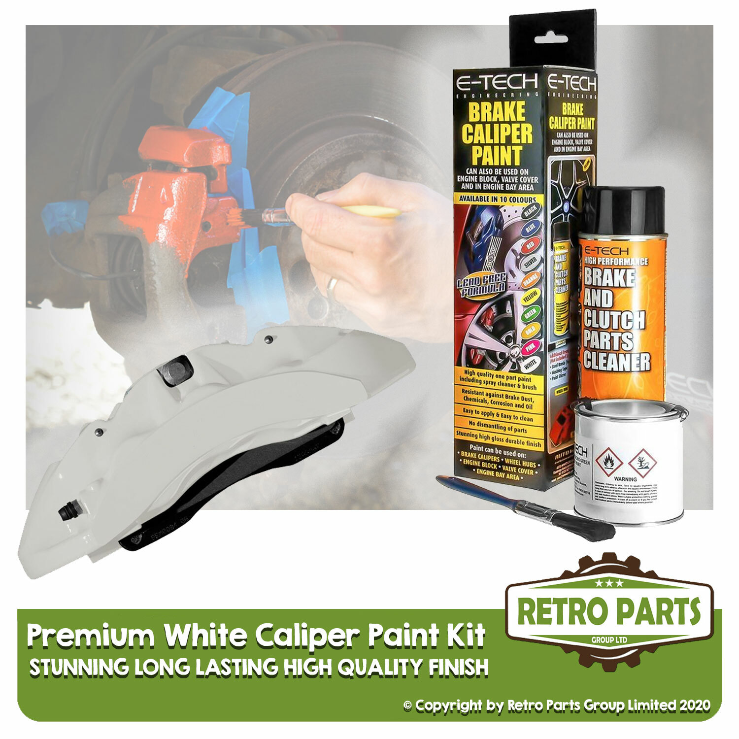 Premium White Brake Caliper & Drum Paint Kit For Suzuki. Gloss Finish