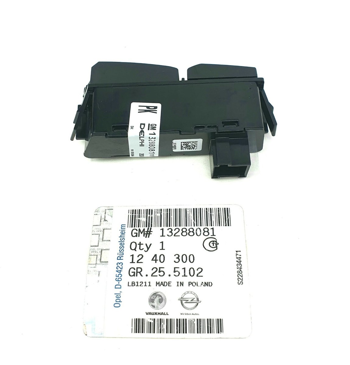 Original GM Opel 13288081 Mehrzweckschalter Rechts Schwarz Meriva 