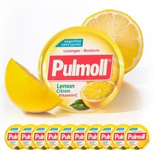 PULMOLL - Lemon + Vitamin C - Zuckerfreie Zitrone-Bonbons - 10 Stück