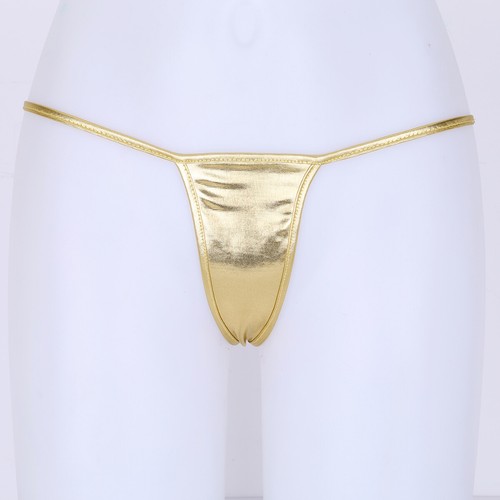 Mujer Metálico Low Rise Micro Bikini Thongs G-string T-back Ropa interior Bragas - Imagen 42 de 46