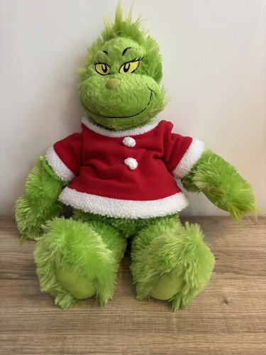 Build A Bear Grinch nicht mehr produziert selten Weihnachten Dr. Seuss Holiday BAB + Weihnachtsmannmantel - Bild 1 von 6