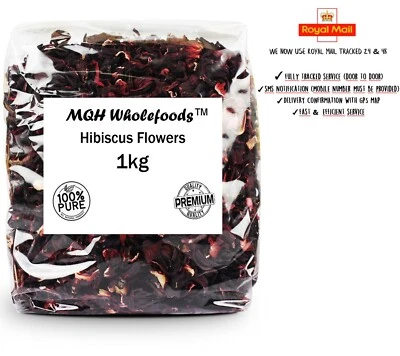HIBISCUS Flowers Loose Leaf Herbal Tea 100% Pure Premium Quality! 25g-5kg - Image 1 of 3
