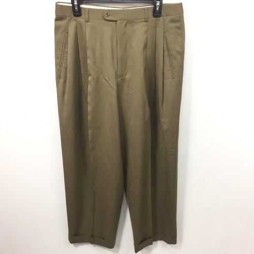 ZANELLA Men's Brown 100 Wool Pleated Dress Pants 34 Made in Italy eBay