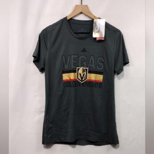 NWT Adidas Vegas Golden Knights Shirt Womens L Gray Sporty Casual Comfy