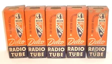 Lot of 5 NOS Delco 50Y6GT Audio Radio Power Supply Vacuum Tubes (new old stock)