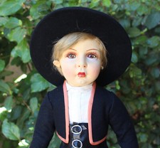 Rare 1934 TAF Talleres Arte Fuste Spain Gaucho Cloth Doll Pictured in Lenci Book