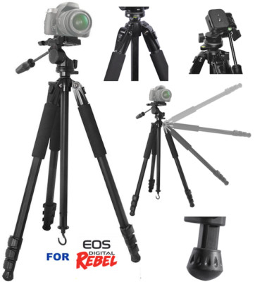 80'' PROFESSIONAL HEAVY DUTY TRIPOD FOR CANON EOS REBEL 5D 6D 7D 60D 70D 80D T5