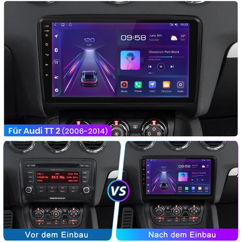 32G Für AUDI TT MK2 8J 2006-2012 Android 13 Autoradio CarPlay GPS Navi RDS BT - Bild 2 von 11