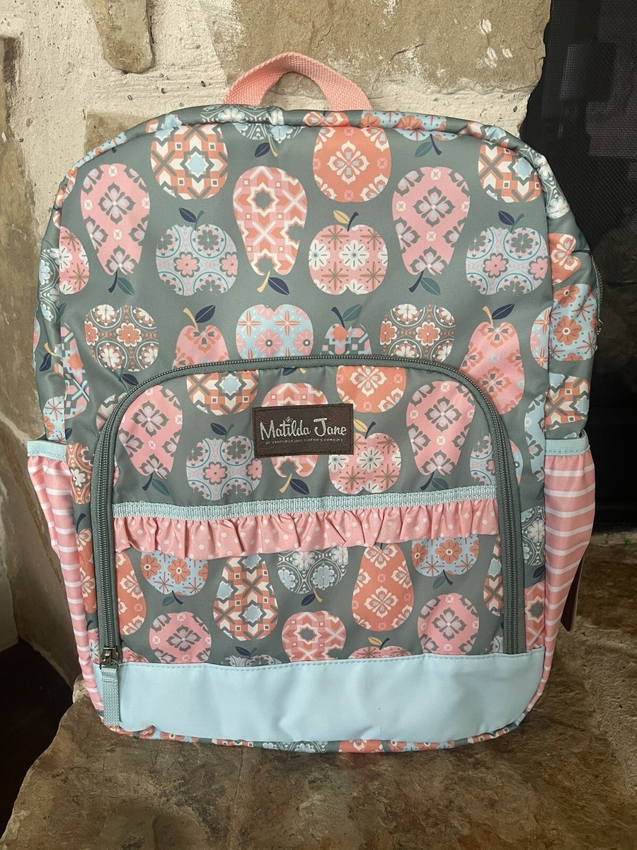 Matilda Jane Cece Apple
Print Backpack with Coral & Mint Apple Print NWOT Matilda Jane CeCe Apple Print Backpack Laptop Plus Free  main image 3