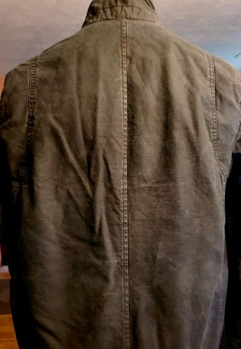 Vtg. Levi's Black Cotton Jacket Men's Full Zip & Snap High Band Snap Collar Med. - Picture 17 of 17