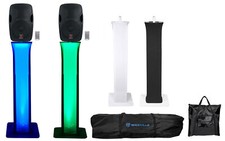  2 Rockville BPA12 12" Powered Active 600w DJ Speakers w Bluetooth Totem Stands