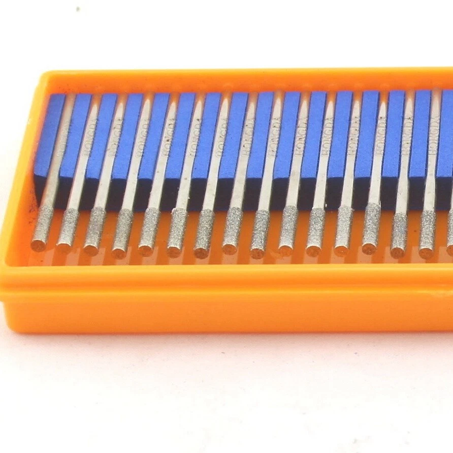 30Pcs Diamond Grinding Needle Set Cylindrical Carving Burr Bits Shank 2.35mm - Image 2 of 4