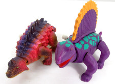 Dinosaur Wind-Up Walker Lot of 2 Prehistoric Jurassic Toy Monster New Ray 1993