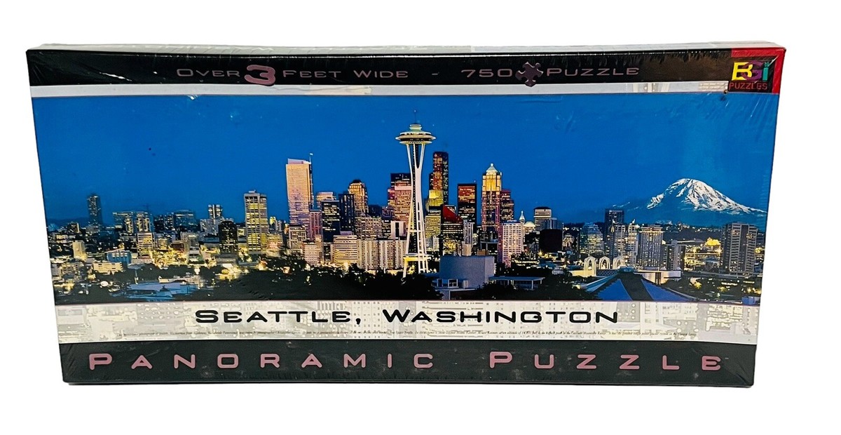 Seattle Washington Panoramic Puzzle 750+ Pieces Over 3 Feet Wide