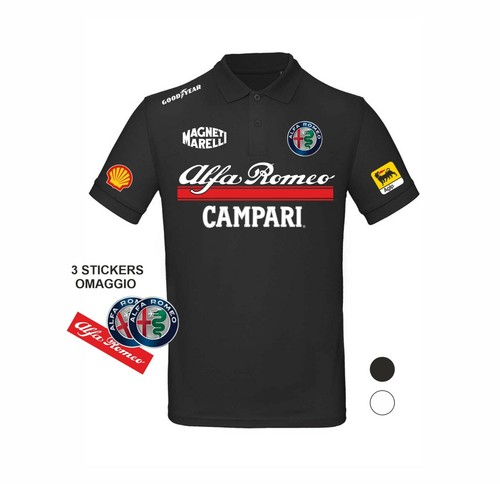 Polo manica corta ALFA ROMEO FLORIO granturismo Storica + adesivi gratis - Foto 2 di 7