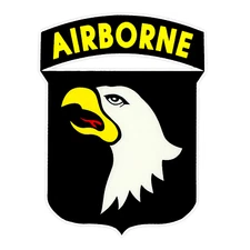101st Airborne Division Combat Service Identification Badge Bumper Sticker 5"
