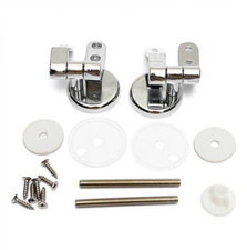 1 Set Toilet Seat Hinges Mounting Set with Fittings Screws Universal Replacement