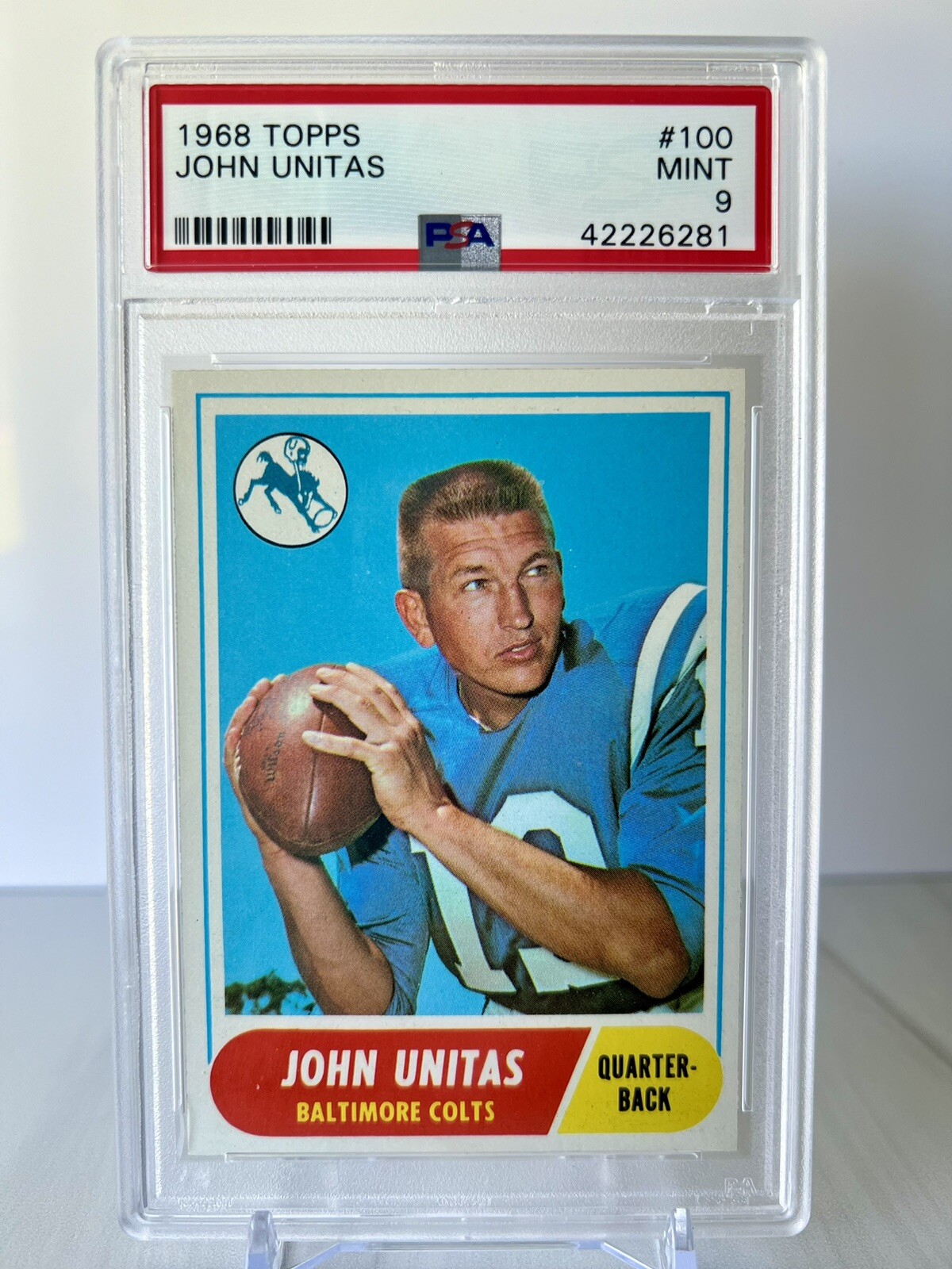 1968 TOPPS #100 JOHN JOHNNY UNITAS COLTS HOF PSA 9