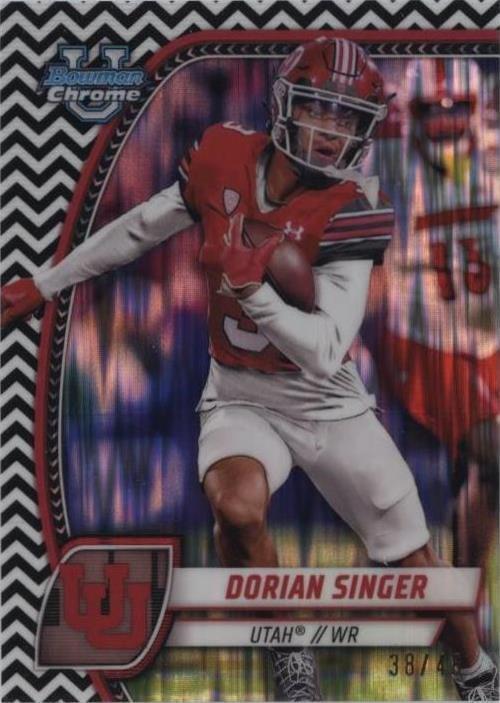 2024 Bowman University Chrome - Dorian Singer #68 Black & White Stealth ...