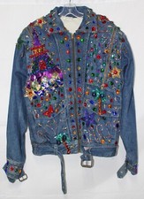Vintage Hand Embellished "grand Prix" Guess For Men Georges Marciano Denim Jean