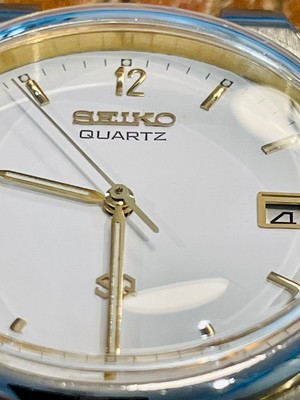 稼働】SEIKO メンズ 腕時計 SQ 5Y22-8050 ホワイト文字盤 VINTAGE 