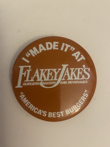 Flakey Jakes Restaurant Pin Back Button P15