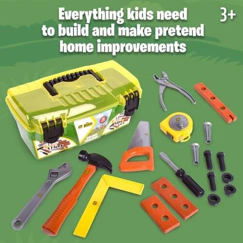 JOHN DEERE Deluxe Tool Box - TOY TOOL BOX DIY HANDY MAN PRETEND TOOLS - Picture 6 of 7