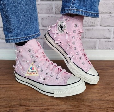  Converse Chuck 70 Hi Bow Studded Size 8.5 Women's Shoes Sneakers Pink A14444C 