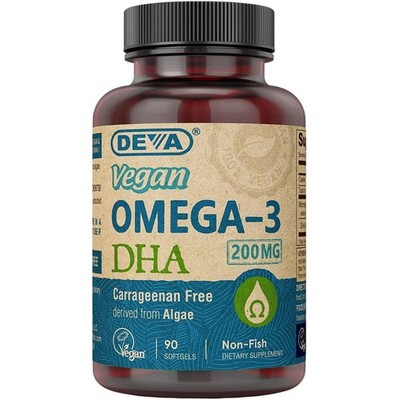 Deva Vegan Omega-3 Dha 200Mg Softgels Supplement