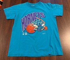 Vintage 90s Charlotte Hornets NBA Basketball T Shirt Youth/Boys Large