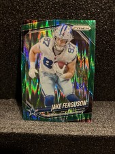 2025 Panini Prizm Jake Ferguson Green Flash Prizm #36 Dallas Cowboys