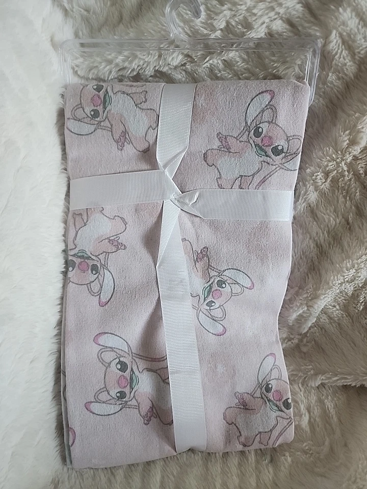 NUEVO Paquete de 4 mantas de recepción de algodón rosa Baby Stitch Disney Foto 3 de 3