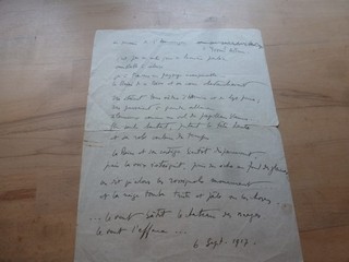 Très beau Texte manuscrit adressé à Yvonne ASTRUC de Darius MILHAUD ? en 1917