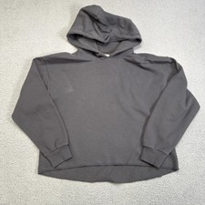 Abercrombie  Fitch Hoodie Womens Medium Gray Soft A F Fleece Pullover Cropped
