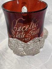Ruby Flas Souvenir Glass Cecelia State Fair 1...